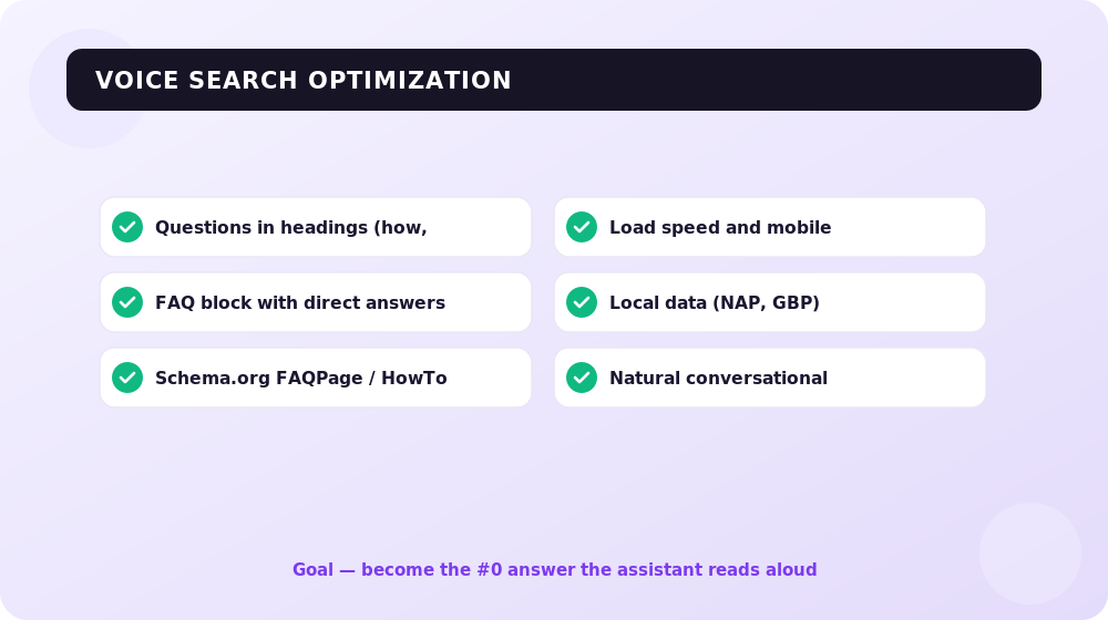 Voice search optimization checklist