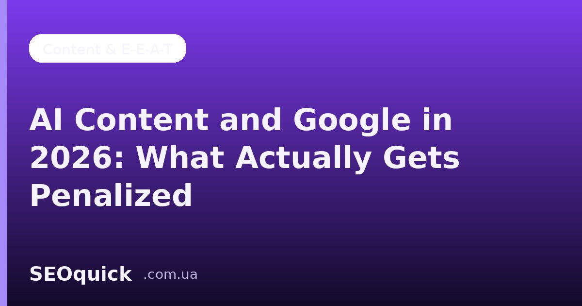 AI Content and Google in 2026: What Actually Gets Penalized (Spoiler — Not AI)