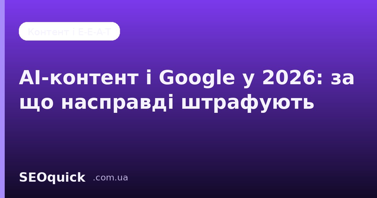 AI-контент і Google у 2026: за що насправді штрафують (спойлер — не за ШІ)