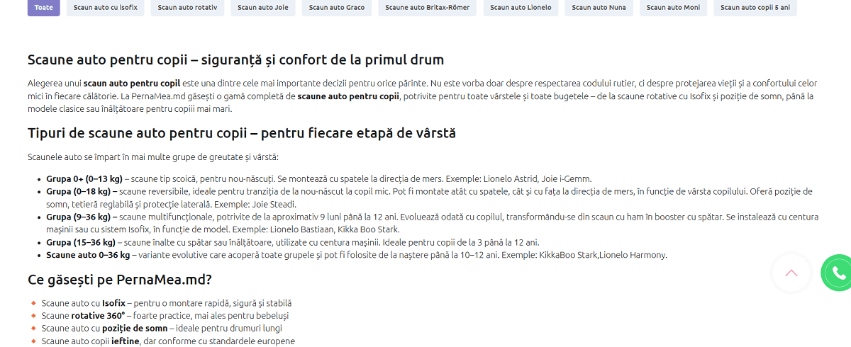 We placed content at the bottom, beneath clickable blocks